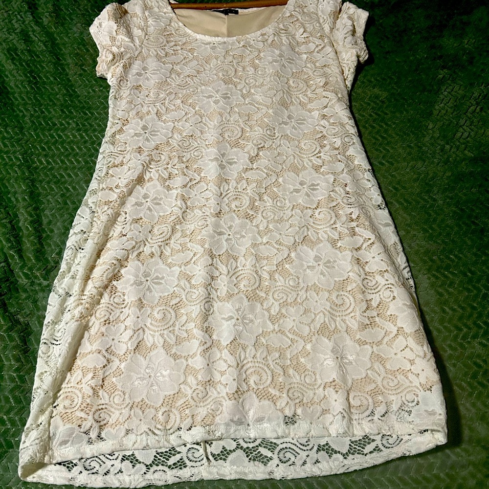 Cream summer lace dress